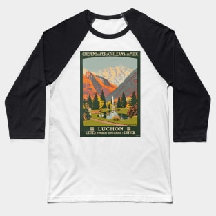 Luchon France - Vintage French Travel Poster Design Baseball T-Shirt